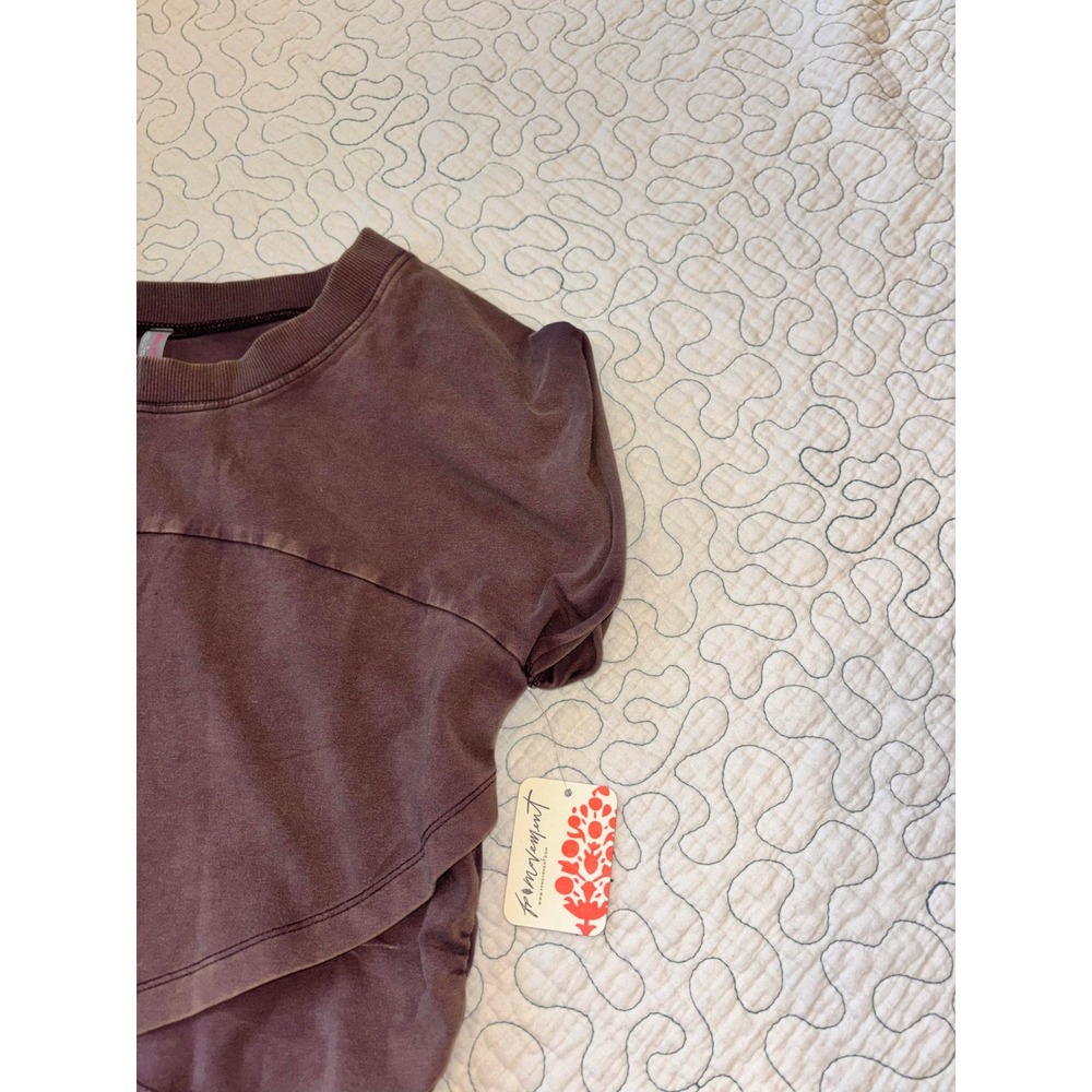 Free People Movement Crossover Top Dark Espresso Brown Size Medium - Picture 2 of 6